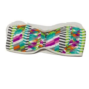 BP. Women Strapless Bandeau Halter Bikini Top Multi-color Size L (Missing Strap)